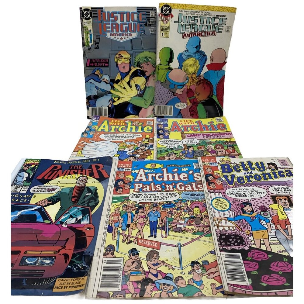 7 Justice League The Punisher Archie Betty & Veronica Comic Books 80s 90s Lot